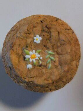 Brand New Hand Crafted Magnet Created from Champagne Cork Featuring Flowers